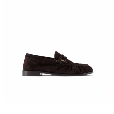 YSL LE LOAFER LOGO-EMBELLISHED SUEDE LOAFERS 7668762W5AA6023 YSL LE LOAFER LOGO-EMBELLISHED SUEDE LOAFERS 7668762W5AA6023